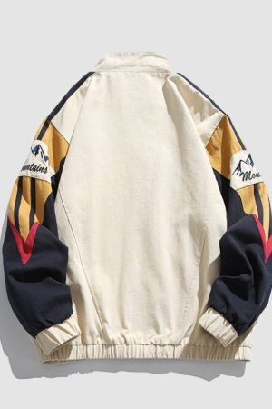 Style Core Aesthetics, New Style Trends Colorblock Embroidered Jacket