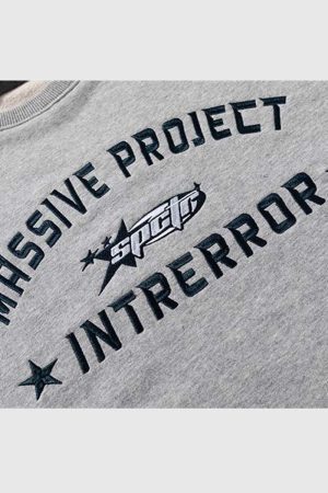 Style Core Aesthetics, New Style Trends Colorblock Lettering Sweatshirt