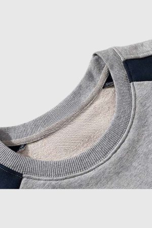 Style Core Aesthetics, New Style Trends Colorblock Lettering Sweatshirt