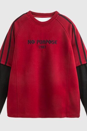 Style Core Aesthetics, New Style Trends Colorblock 'NO PURPOSE' Sweatshirt