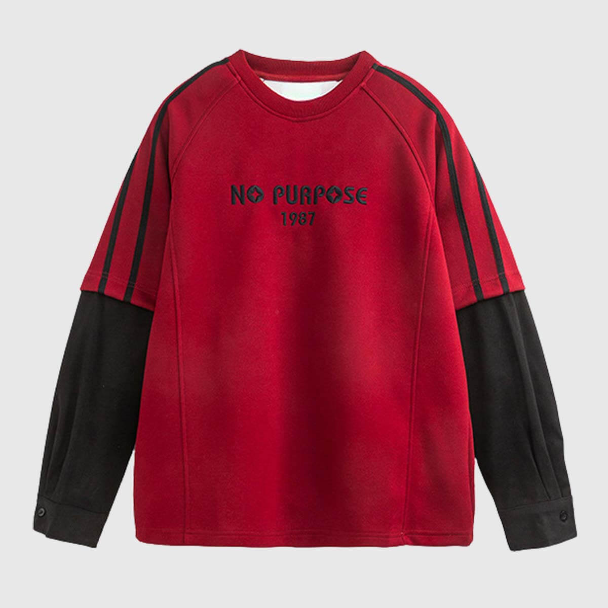 Style Core Aesthetics, New Style Trends Colorblock 'NO PURPOSE' Sweatshirt