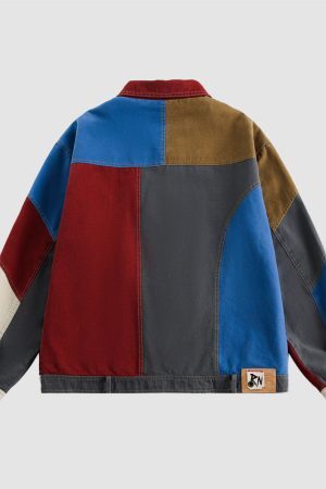 Style Core Aesthetics, New Style Trends Colorblock Patchwork Jacket