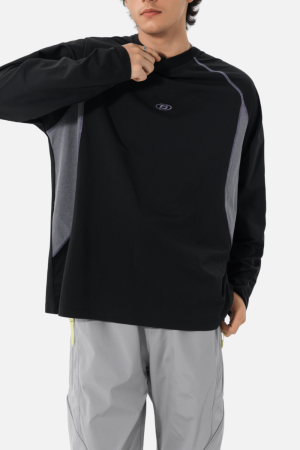 Style Core Aesthetics, New Style Trends Colorblock Patchwork Long Sleeve T-Shirt