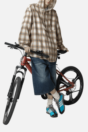 Style Core Aesthetics, New Style Trends Colorblock Plaid Hooded Shirt