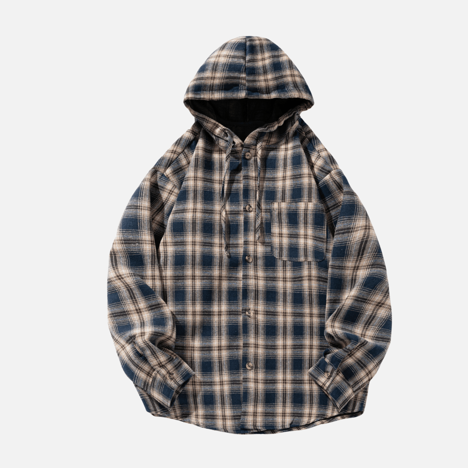 Style Core Aesthetics, New Style Trends Colorblock Plaid Hooded Shirt