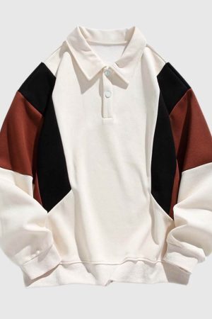 Style Core Aesthetics, New Style Trends Colorblock Polo Sweatshirt