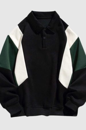 Style Core Aesthetics, New Style Trends Colorblock Polo Sweatshirt