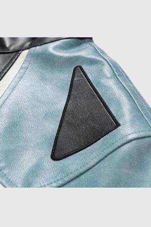 Style Core Aesthetics, New Style Trends Colorblock PU Moto Jacket