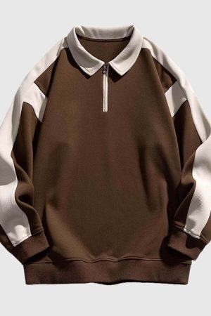 Style Core Aesthetics, New Style Trends Colorblock Quarter-Zip Sweatshirt