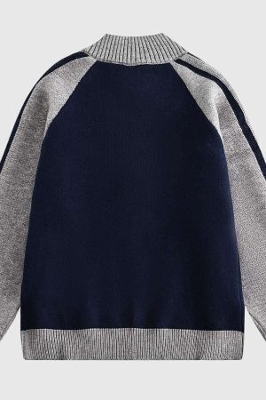 Style Core Aesthetics, New Style Trends Colorblock Raglan Zip-Up Sweaters