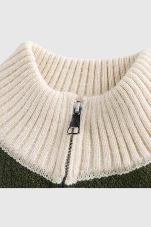 Style Core Aesthetics, New Style Trends Colorblock Raglan Zip-Up Sweaters