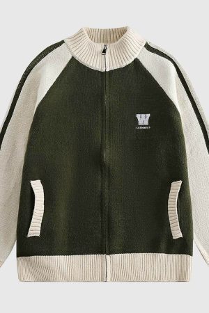Style Core Aesthetics, New Style Trends Colorblock Raglan Zip-Up Sweaters