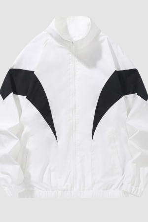 Style Core Aesthetics, New Style Trends Colorblock Stand-Collar Jacket