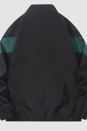 Style Core Aesthetics, New Style Trends Colorblock Stand-Collar Jacket