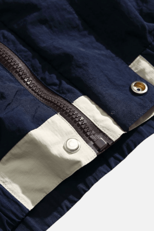 Style Core Aesthetics, New Style Trends Colorblock Stand Collar Jacket