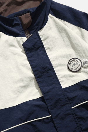 Style Core Aesthetics, New Style Trends Colorblock Stand Collar Jacket