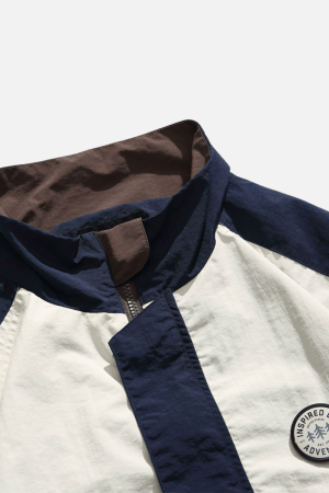 Style Core Aesthetics, New Style Trends Colorblock Stand Collar Jacket