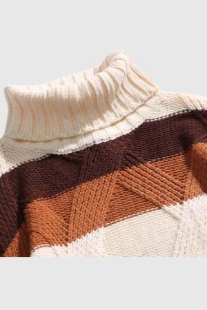 Style Core Aesthetics, New Style Trends Colorblock Turtleneck Sweater