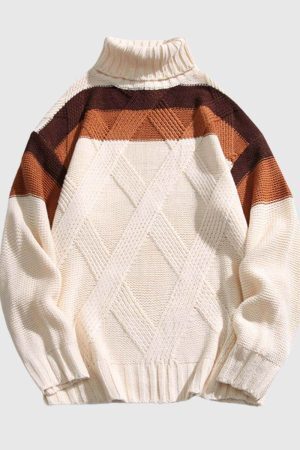 Style Core Aesthetics, New Style Trends Colorblock Turtleneck Sweater