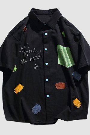 Style Core Aesthetics, New Style Trends Colorful Cotton Patch Shirts