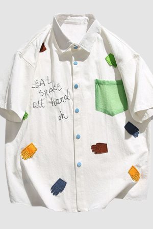 Style Core Aesthetics, New Style Trends Colorful Cotton Patch Shirts