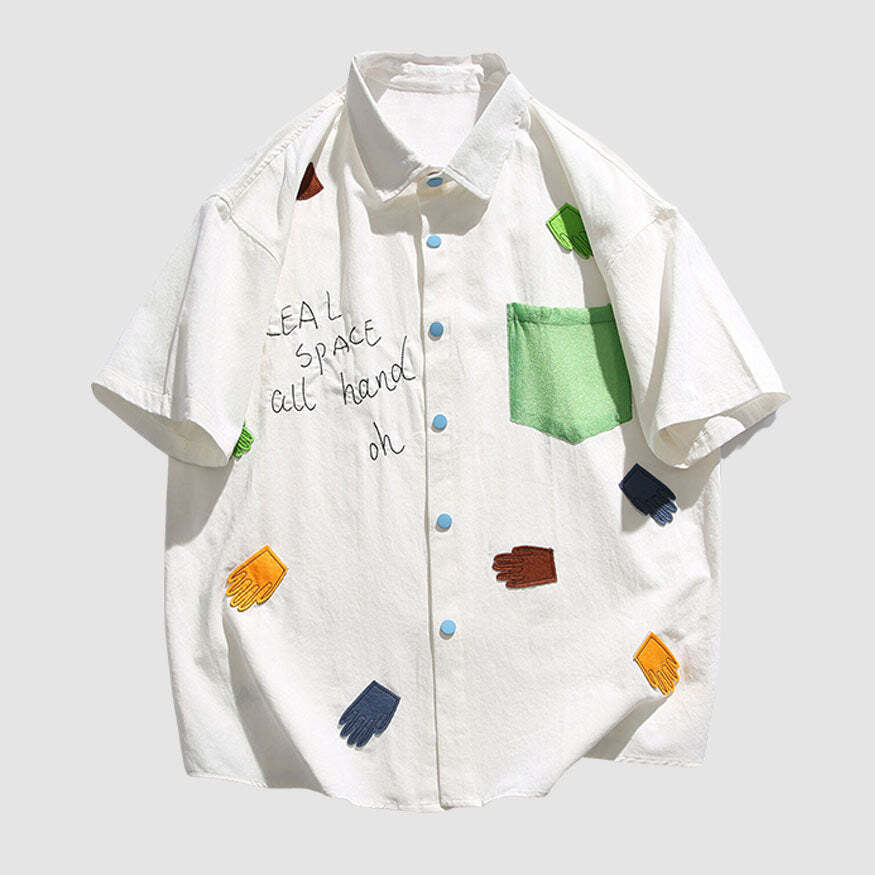 Style Core Aesthetics, New Style Trends Colorful Cotton Patch Shirts