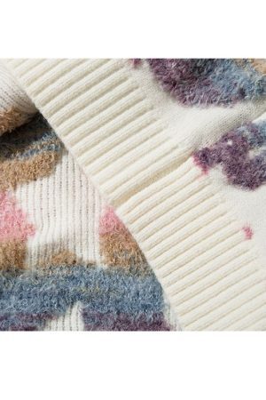 Style Core Aesthetics, New Style Trends Colorful Dinosaur Jacquard Pullover