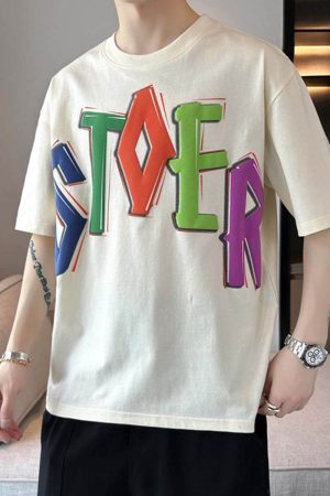 Style Core Aesthetics, New Style Trends Colorful Letter Graphic Tee