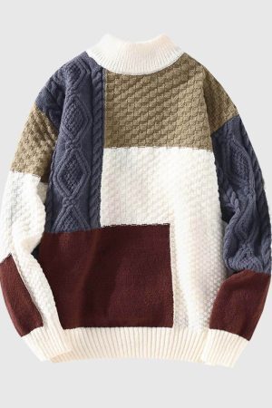 Style Core Aesthetics, New Style Trends Colorful Patch Sweater