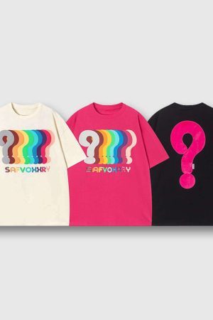 Style Core Aesthetics, New Style Trends Colorful Question Tee