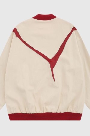 Style Core Aesthetics, New Style Trends Contrast Baseball Jacket