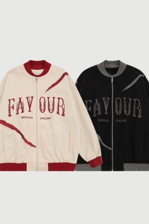 Style Core Aesthetics, New Style Trends Contrast Baseball Jacket