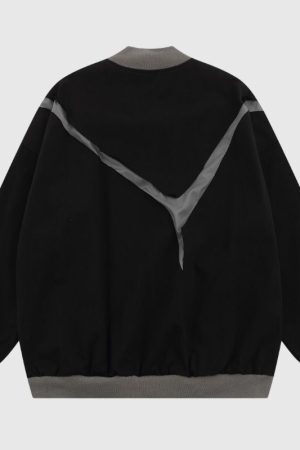 Style Core Aesthetics, New Style Trends Contrast Baseball Jacket