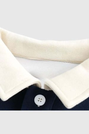 Style Core Aesthetics, New Style Trends Contrast Color Casual POLO Shirt