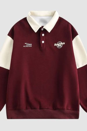 Style Core Aesthetics, New Style Trends Contrast Color Casual POLO Shirt