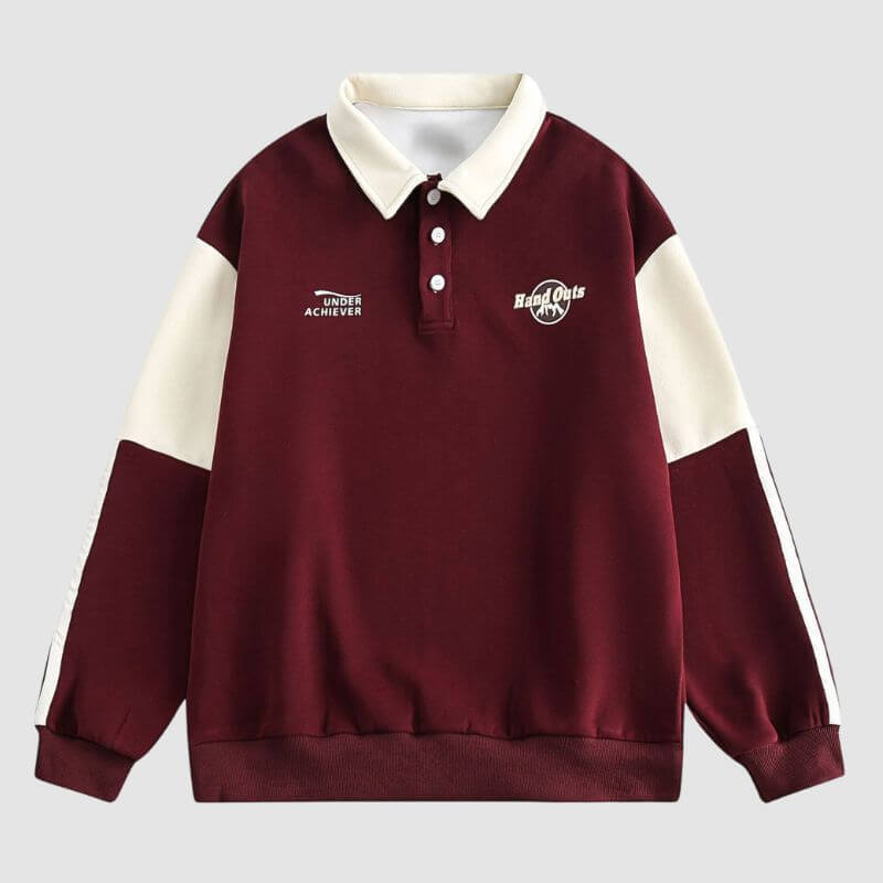 Style Core Aesthetics, New Style Trends Contrast Color Casual POLO Shirt