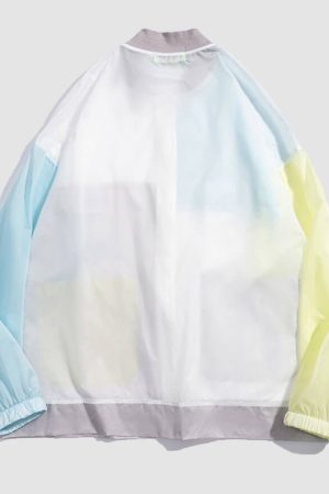 Style Core Aesthetics, New Style Trends Contrast Color Patchwork Sunproof QD Jacket