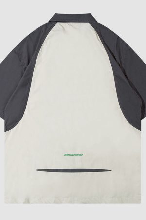 Style Core Aesthetics, New Style Trends Contrast Double End Zipper Shirts