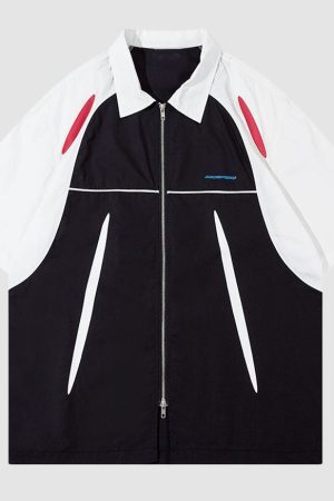 Style Core Aesthetics, New Style Trends Contrast Double End Zipper Shirts