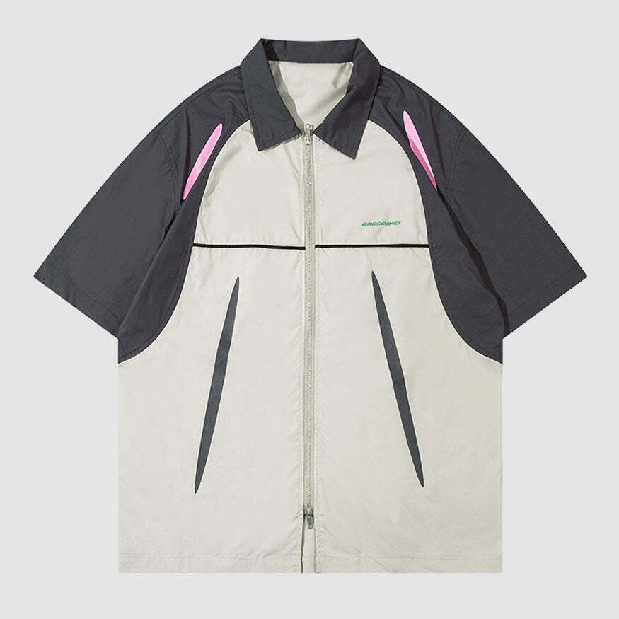Style Core Aesthetics, New Style Trends Contrast Double End Zipper Shirts