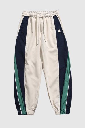 Style Core Aesthetics, New Style Trends Contrast Panel Jogger Pants
