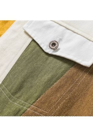 Style Core Aesthetics, New Style Trends Contrast Patchwork Jacket