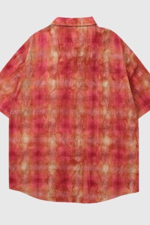 Style Core Aesthetics, New Style Trends Contrast Patchwork Plaid Shirts