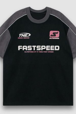 Style Core Aesthetics, New Style Trends Contrast Racing Style Tee