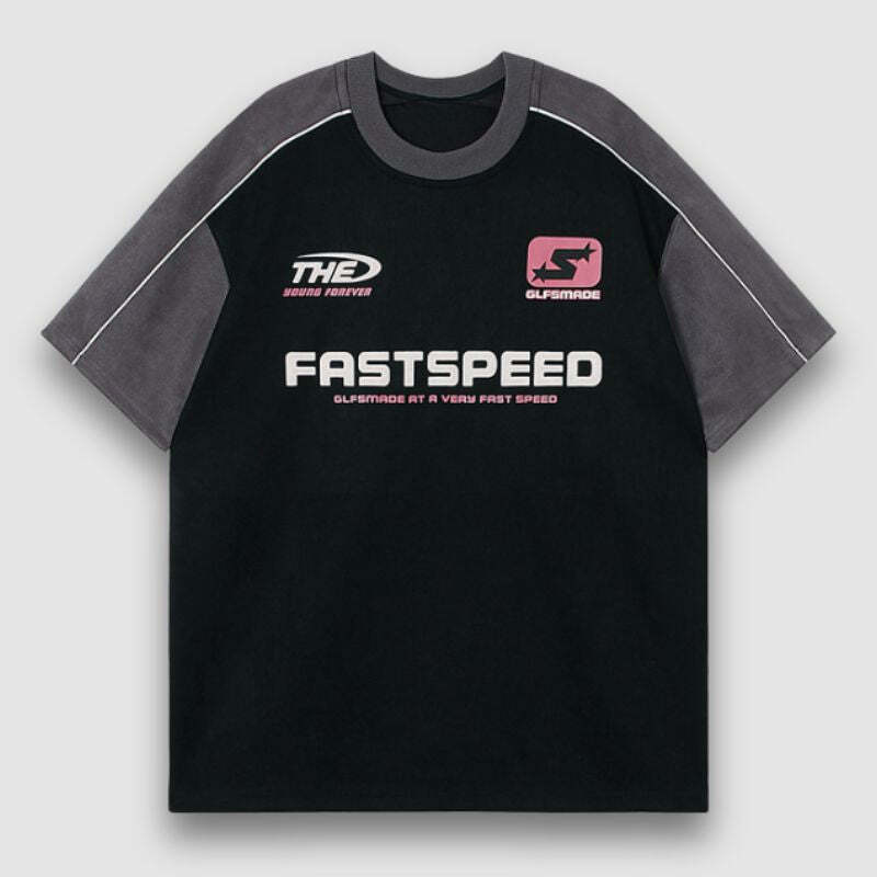 Style Core Aesthetics, New Style Trends Contrast Racing Style Tee