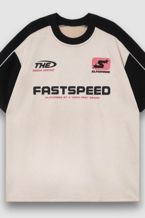Style Core Aesthetics, New Style Trends Contrast Racing Style Tee