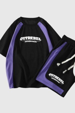 Style Core Aesthetics, New Style Trends Contrast Sport Tee Sets