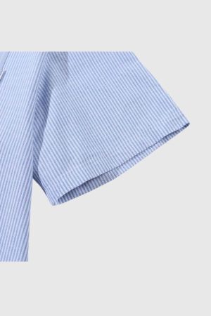 Style Core Aesthetics, New Style Trends Contrast Stripe Patchwork Shirts