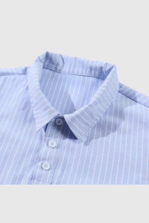 Style Core Aesthetics, New Style Trends Contrast Stripe Patchwork Shirts