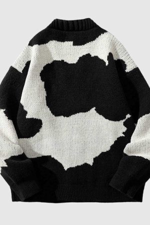 Style Core Aesthetics, New Style Trends Contrasting Colors Knit Sweater